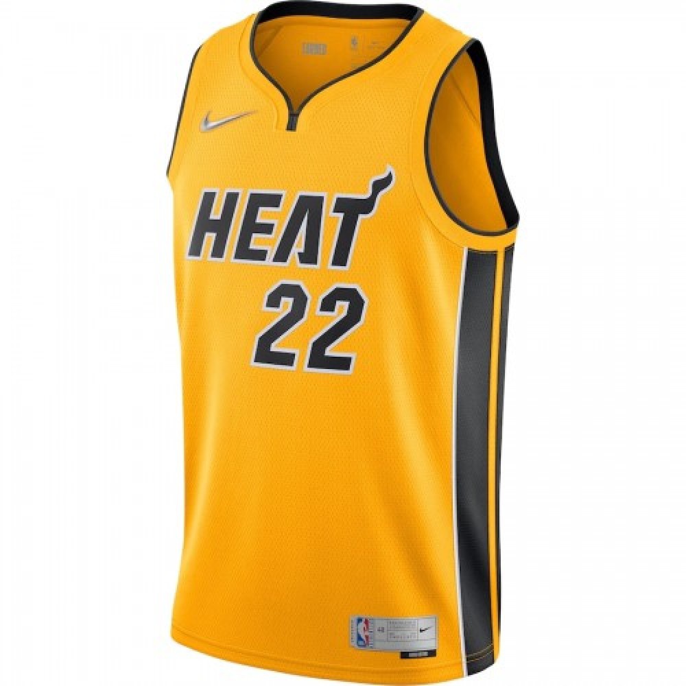 Men's Miami Heat Jimmy Butler #22 Yellow 20/21 Swingman Jersey - Earned Edition-Pro Kit Vault | Brand New 26/27 Sports Jerseys